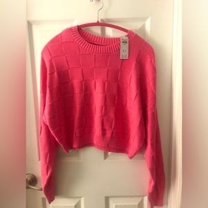 Hollister pink cropped sweater NWT size large